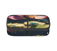NBAGHPQ Lotus Flowers Pink Print Functionality Large Storage Pencil Case Stationery Organizer Teens Students Adults