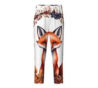NBAGHPQ love Cartoon fox Print Casual Wear Home Relaxation Soft Pajama Pants Women Men Trousers Themed Parties