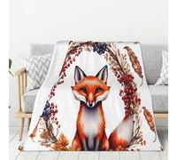 NBAGHPQ love Cartoon fox Print Thick Blankets Bed Camping Travel Flannel Lightweight Warm Blanket Comfort Couch