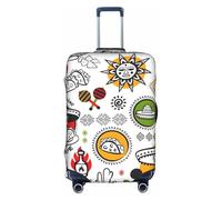 NBAGHPQ Mexican Salsa Symbols Print Universal Stylish Suitcase Cover Elastic Washable Anti Scratch Luggage Protector