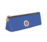 NBAGHPQ Minnesota State Flag Print Stylish High-Capacity Leather Pencil Case Zippered Triangle Pouch Pens Boys Girls