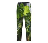 NBAGHPQ Monstera Deliciosa Banana Palm Print Casual Wear Home Relaxation Soft Pajama Pants Women Men Trousers Themed Parties