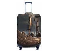 NBAGHPQ Nordic Pirate Ship Print Double Sided Elastic Protection Universal Suitcase Cover Unique Luggage Protector