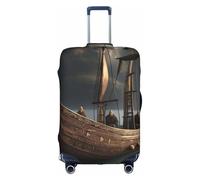 NBAGHPQ Nordic Pirate Ship Print Universal Stylish Suitcase Cover Elastic Washable Anti Scratch Luggage Protector