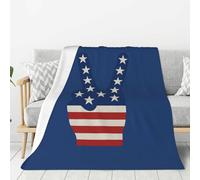 NBAGHPQ Peace Hand Usa Flag Design Print Thick Blankets Bed Camping Travel Flannel Lightweight Warm Blanket Comfort Couch