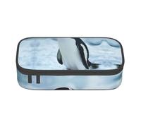 NBAGHPQ Penguin Print Functionality Large Storage Pencil Case Stationery Organizer Teens Students Adults