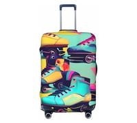 NBAGHPQ Retro Roller Skates Colorful Print Double Sided Elastic Protection Universal Suitcase Cover Unique Luggage Protector