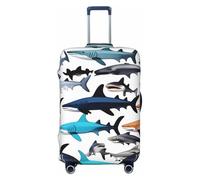 NBAGHPQ Sharks Pattern Print Double Sided Elastic Protection Universal Suitcase Cover Unique Luggage Protector