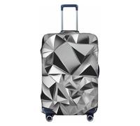 NBAGHPQ Silver Geometric Figure Print Double Sided Elastic Protection Universal Suitcase Cover Unique Luggage Protector