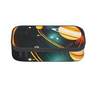 NBAGHPQ Solar System Jupiter Saturn Print Functionality Large Storage Pencil Case Stationery Organizer Teens Students Adults