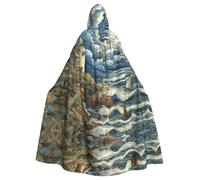 NBAGHPQ The Seaside Lighthouse Print Unisex Hooded Cloak Costume Robe Festivals Party Carnival Theme Decor Cosplay Wear