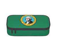 NBAGHPQ Washington Flag Print Functionality Large Storage Pencil Case Stationery Organizer Teens Students Adults