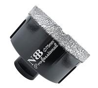 NBB Vacuum brazed Diamond Hole Saw with M14, for Dry or Wet Drilling Professionally on Hard Porcelain, Ceramic, Tile, Granite, Marble, Fast, Durable, for Angle Grinder (75mm)