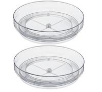 NBBENG 2 Pack Lazy Susan Turntable Cupboard Organiser, 360°Rotating Spice Racks for Kitchen Cabinet, Fridge and Pantry Organizer, 23.5 X 3.6cmClear Acrylic Revolving Condiment Holder
