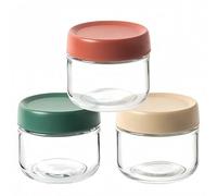 NBBENG Glass Jar with Screw Lid Leakproof Overnight Oats Container, 3-Pack 280ml