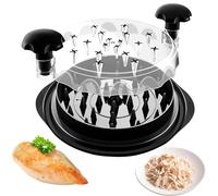 NBBENG Large Chicken Breast Shredder Tool, Manual, Black, Plastic, Stainless Steel Blades, Ergonomic Handle, Anti-Slip, Heat Resistant