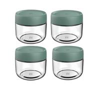 NBBENG Overnight Oats Jar Container,Glass Mason Jars with Lids Overnight Oats Container, Yogurt Pot, Breakfast Pots, Oatmeal Salad Jars, for Cereals Milk Fruit Condiment Dressing green (4-Pack 280ml)
