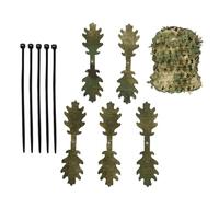 Nbbwwu Camouflage Leaf Strips for Helmet | 5-Piece Camouflage Strips for Hunting Hat | Hat Decoration with 5 Cable Ties for Hunting Trips Field Exercises Challenges Desert Jungle