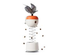 Nbbwwu Cat Treat Dispenser Toy | Feather Toy with Bell, Spring-Loaded Automatic Slow Feeder Ball - Stable Suction Cup Pet Slow Feeder Puzzle Ball, Cat Mental Stimulation Toys