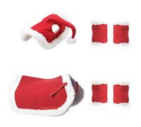 Nbbwwu Christmas Costumes for Horses To Wear | Winter Soft Horse Costume - Soft Warm Horse Leg Wraps Santa Hat Saddle Pad for Holiday Christmas Supplies