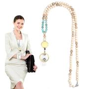 Nbbwwu Neck Keychain Lanyard for Women | Retractable Lanyards for Id Badges Holder - Badge Lanyards Fashion Wooden Beaded Lanyard for Teachers