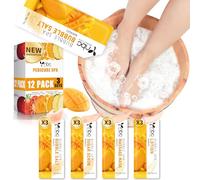 nbc BeautiLab Foot Soak Set: Bubble Salt, Sugar Scrub, Massage Mask, Massage Lotion in a Box, 4 Step Foot Spa Kit for Dry Feet, Softens Calluses, Tired Feet (1 Set, 1 Set Mixed Fruit scent)