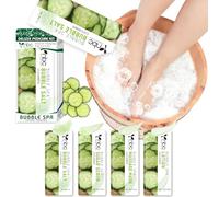 nbc BeautiLab Foot Soak Set: Bubble Salt, Sugar Scrub, Massage Mask, Massage Lotion in a Box, 4 Step Foot Spa Kit for Dry Feet, Softens Calluses, Tired Feet (1 Set, Cucumber Scent)