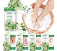 nbc BeautiLab Foot Soak Set: Bubble Salt, Sugar Scrub, Massage Mask, Massage Lotion in a Box, 4 Step Foot Spa Kit for Dry Feet, Softens Calluses, Tired Feet (1 Set, 1 Set Jasmine Scent)