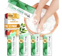 nbc BeautiLab Foot Soak Set: Bubble Salt, Sugar Scrub, Massage Mask, Massage Lotion in a Box, 4 Step Foot Spa Kit for Dry Feet, Softens Calluses, Tired Feet (3 Set, 3 Set Eucalyptus scent)