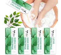 nbc BeautiLab Foot Soak Set: Bubble Salt, Sugar Scrub, Massage Mask, Massage Lotion in a Box, 4 Step Foot Spa Kit for Dry Feet, Softens Calluses, Tired Feet (1 Set, Eucalyptus Scent)