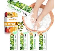 nbc BeautiLab Foot Soak Set: Bubble Salt, Sugar Scrub, Massage Mask, Massage Lotion in a Box, 4 Step Foot Spa Kit for Dry Feet, Softens Calluses, Tired Feet (3 Set, Olive scent)