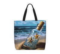 NBCCDVSH Beach Tote Bag for Women Grocery Bag Reusable Aesthetic Shopping Bags Wishing Bottle Seascape Handbag