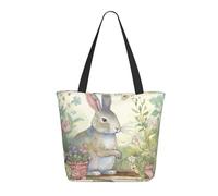 NBCCDVSH Garden Bunny Tote Bag for Women Grocery Bag Reusable Aesthetic Shopping Bags Beach Handbag