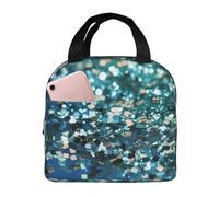 NBCCDVSH Insulated Lunch Bag Glittered blue background Lunch Box for Women Men Reusable Leakproof Lunch Cooler Tote Bag for Picnic Work