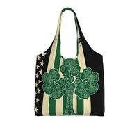 NBCCDVSH Irish american flag Canvas Tote Bag for Women Grocery Bag Reusable Aesthetic Shopping Bags Beach Handbag