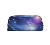 NBCCDVSH Leather Pencil Case with Zipper Stylish Pen Holder Aesthetic Pen Case for Women Men Leather Pencil Bag Mysterious Stars Pen Pouch for Work Office Travel Pencil Pouch Makeup Bag