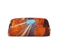 NBCCDVSH Leather Pencil Case with Zipper Stylish Pen Holder Aesthetic Pen Case for Women Men Leather Pencil Bag Antelope Canyon Pen Pouch for Work Office Travel Pencil Pouch Makeup Bag