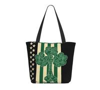 NBCCDVSH Mediterranean Summer Tote Bag for Women Grocery Bag Reusable Aesthetic Shopping Bags Beach Handbag, Irish American Flag, One Size