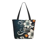 NBCCDVSH Novelty Boho Abstract Flowers Tote Bag for Women Grocery Bag Reusable Aesthetic Shopping Bags Beach Handbag