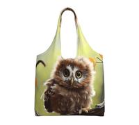 NBCCDVSH Real cute baby owls Canvas Tote Bag for Women Grocery Bag Reusable Aesthetic Shopping Bags Beach Handbag