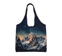 NBCCDVSH Starry Night The Mountains Canvas Tote Bag for Women Grocery Bag Reusable Aesthetic Shopping Bags Beach Handbag