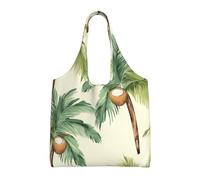 NBCCDVSH Summer Coconut Tree Canvas Tote Bag for Women Grocery Bag Reusable Aesthetic Shopping Bags Beach Handbag