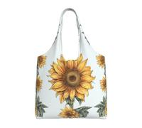 NBCCDVSH Sunflower hand painted floral Canvas Tote Bag for Women Grocery Bag Reusable Aesthetic Shopping Bags Beach Handbag