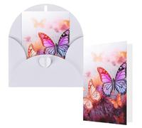 NBCCDVSH Thinking of You Card with Envelopes Color butterfly flower Greeting Card 4x6 Notecards Happy Birthday Cards Wedding Blank Thank You Cards Baby Shower All Occasion GreetingCards