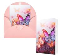 NBCCDVSH Thinking of You Card with Envelopes Color butterfly flower Greeting Card 4x6 Notecards Happy Birthday Cards Wedding Blank Thank You Cards Baby Shower All Occasion GreetingCards