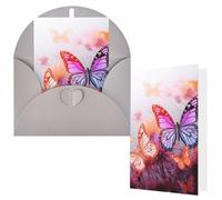 NBCCDVSH Thinking of You Card with Envelopes Color butterfly flower Greeting Card 4x6 Notecards Happy Birthday Cards Wedding Blank Thank You Cards Baby Shower All Occasion GreetingCards