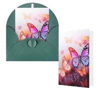 NBCCDVSH Thinking of You Card with Envelopes Color butterfly flower Greeting Card 4x6 Notecards Happy Birthday Cards Wedding Blank Thank You Cards Baby Shower All Occasion GreetingCards