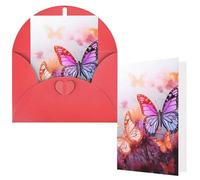 NBCCDVSH Thinking of You Card with Envelopes Color butterfly flower Greeting Card 4x6 Notecards Happy Birthday Cards Wedding Blank Thank You Cards Baby Shower All Occasion GreetingCards