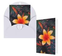 NBCCDVSH Thinking of You Card with Envelopes Hawaii Tropical Flower Greeting Card 4x6 Notecards Happy Birthday Cards Wedding Blank Thank You Cards Baby Shower All Occasion GreetingCards