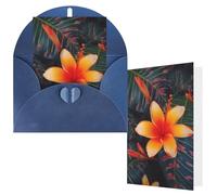 NBCCDVSH Thinking of You Card with Envelopes Hawaii Tropical Flower Greeting Card 4x6 Notecards Happy Birthday Cards Wedding Blank Thank You Cards Baby Shower All Occasion GreetingCards